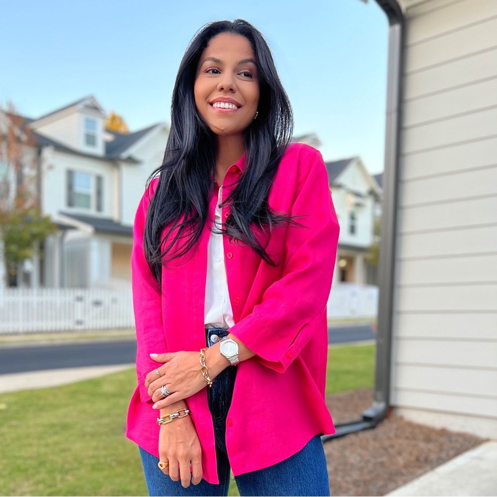 Pink Linen Shirt chico’s